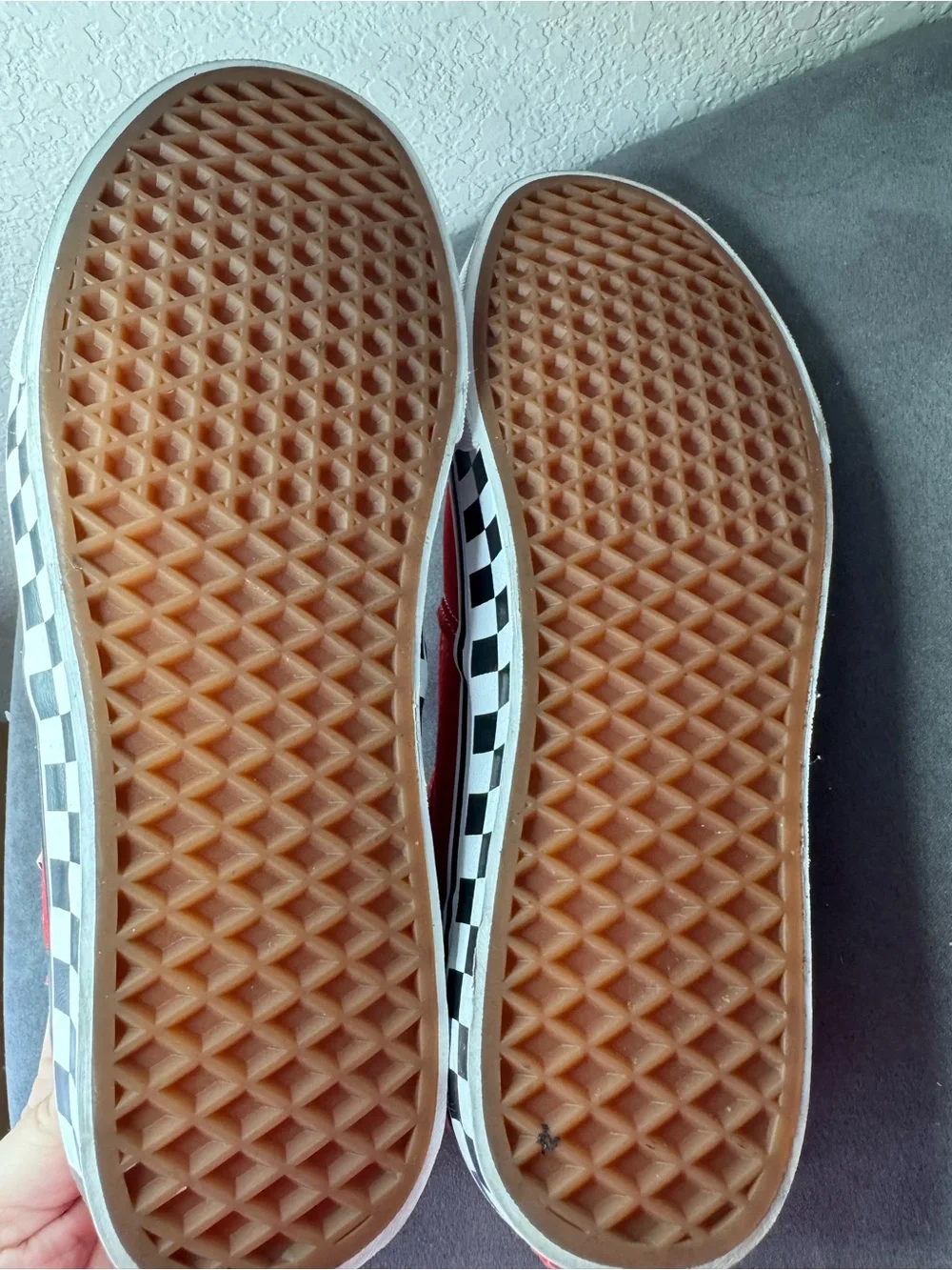 Vans Classic Slip-On Red Checkerboard Sole Sneakers Men’s 11.5